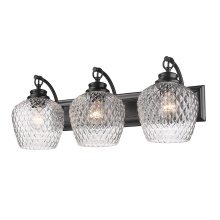 Golden 1088-BA3 BLK-CLR - Golden Lighting Adeline 3-light Vanity in Matte Black